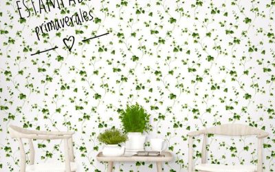 PAPEL PINTADO CON ESTAMPADOS PRIMAVERALES