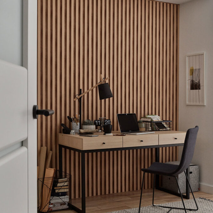 paneles de madera decoración despacho